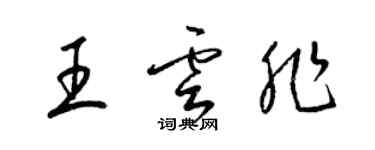梁锦英王云非草书个性签名怎么写