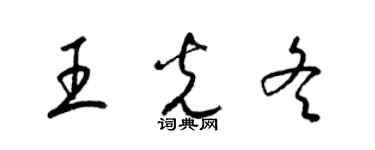 梁锦英王光冬草书个性签名怎么写