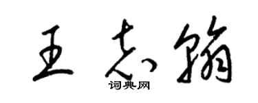 梁锦英王志翰草书个性签名怎么写