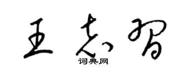 梁锦英王志习草书个性签名怎么写