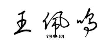 梁锦英王佩鸣草书个性签名怎么写