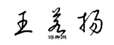 梁锦英王若扬草书个性签名怎么写