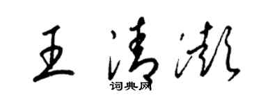 梁锦英王清澎草书个性签名怎么写