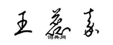 梁锦英王蕊嘉草书个性签名怎么写