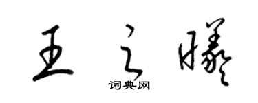 梁锦英王之曦草书个性签名怎么写