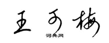 梁锦英王可梅草书个性签名怎么写