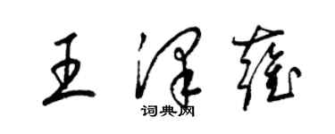 梁锦英王泽雍草书个性签名怎么写
