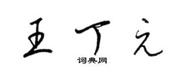 梁锦英王丁元草书个性签名怎么写