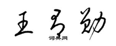 梁锦英王有勋草书个性签名怎么写