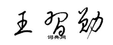 梁锦英王习勋草书个性签名怎么写