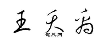 梁锦英王夭禹草书个性签名怎么写