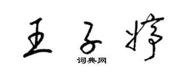 梁锦英王子婷草书个性签名怎么写