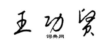 梁锦英王功贤草书个性签名怎么写