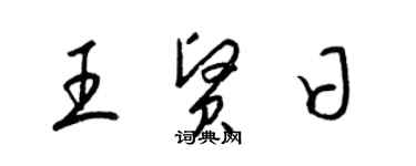 梁锦英王贤日草书个性签名怎么写