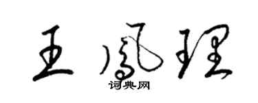 梁锦英王凤理草书个性签名怎么写