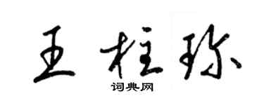 梁锦英王柱珍草书个性签名怎么写