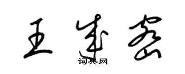 梁锦英王成密草书个性签名怎么写