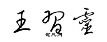 梁锦英王习灵草书个性签名怎么写