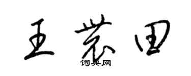 梁锦英王农田草书个性签名怎么写