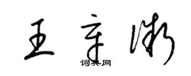 梁锦英王辛微草书个性签名怎么写