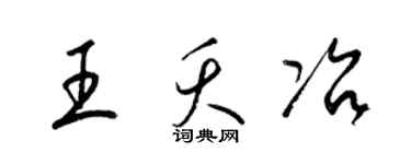 梁锦英王夭冶草书个性签名怎么写