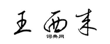 梁锦英王西来草书个性签名怎么写