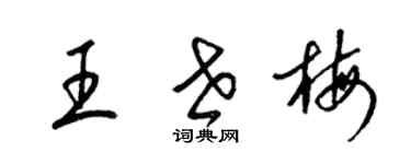 梁锦英王世梅草书个性签名怎么写