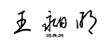 梁锦英王昶明草书个性签名怎么写