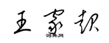 梁锦英王家起草书个性签名怎么写