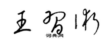 梁锦英王习术草书个性签名怎么写