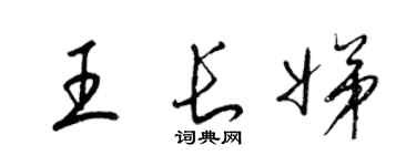 梁锦英王长娣草书个性签名怎么写