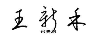 梁锦英王新禾草书个性签名怎么写