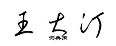 梁锦英王大汀草书个性签名怎么写