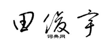 梁锦英田俊宇草书个性签名怎么写