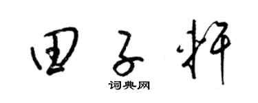 梁锦英田子轩草书个性签名怎么写