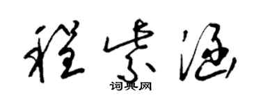 梁锦英程紫涵草书个性签名怎么写