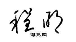 梁锦英程明草书个性签名怎么写