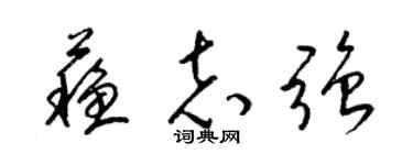 梁锦英苏志强草书个性签名怎么写