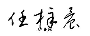 梁锦英任梓晨草书个性签名怎么写