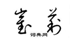 梁锦英崔莉草书个性签名怎么写