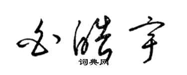 梁锦英白皓宇草书个性签名怎么写