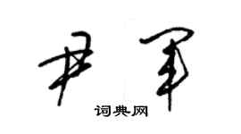 梁锦英尹军草书个性签名怎么写