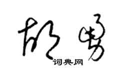 梁锦英胡勇草书个性签名怎么写