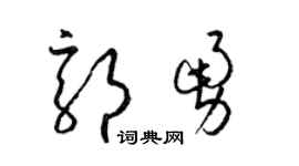 梁锦英郭勇草书个性签名怎么写