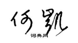 梁锦英何凯草书个性签名怎么写