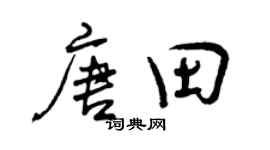 曾庆福唐田行书个性签名怎么写