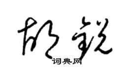 梁锦英胡锐草书个性签名怎么写