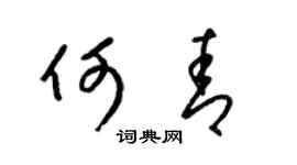 梁锦英何青草书个性签名怎么写