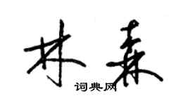 梁锦英林森草书个性签名怎么写