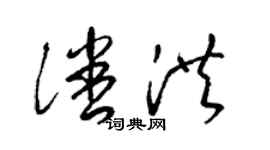 梁锦英潘洪草书个性签名怎么写